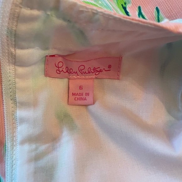 Lilly Pulitzer Size 6 Girls Shift Dress Pink and Green Jungle Print Summer - Picture 7 of 7